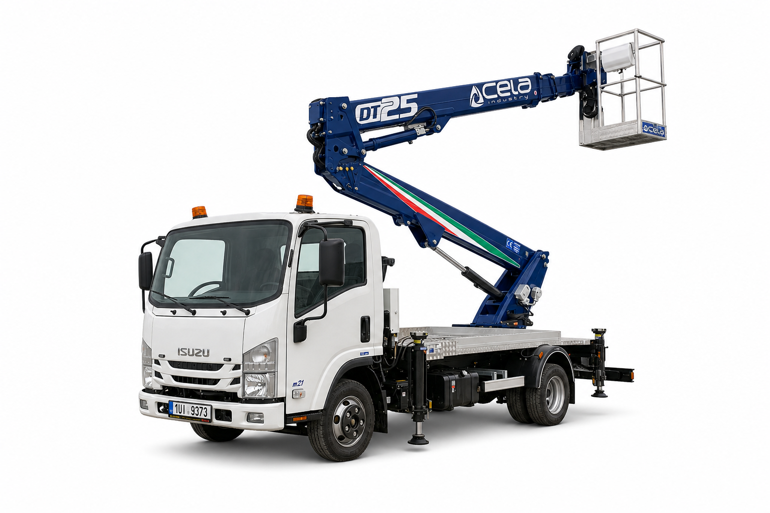 Montážní plošina Isuzu Cela DT 25 E s pracovní výškou 24 metrů
